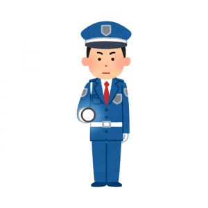 A security officer in a blue uniform holding a flashlight, standing alert, representing "reception security" by 2015security services ltd.