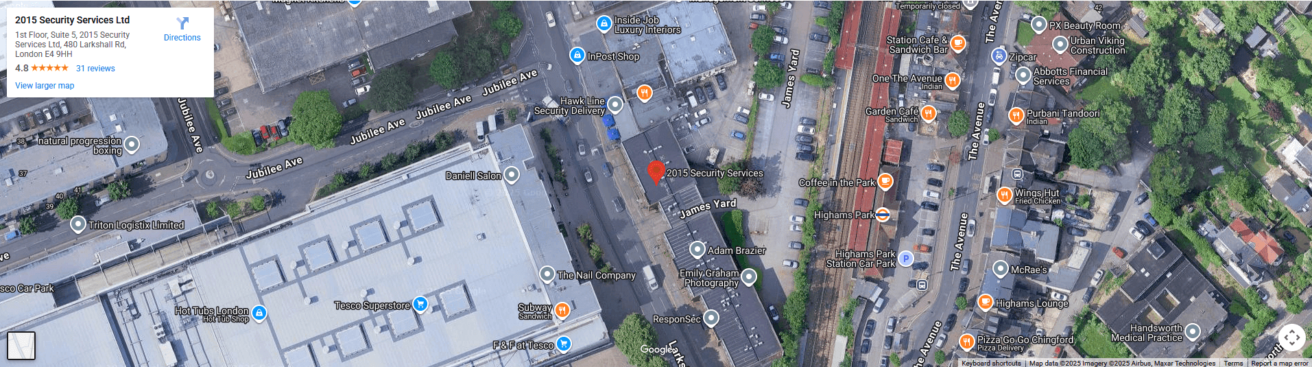 Map showing the location of 2015 Security Services Ltd